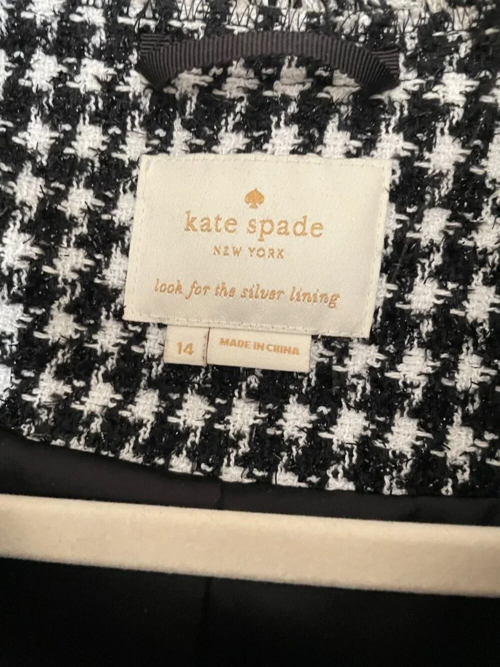 Kate Spade Houndstooth Tweed Jacket
